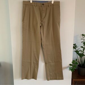 Hagger Khaki Dress Pants Straight Fit Premium Size 33 x 30 Flat Front Brown